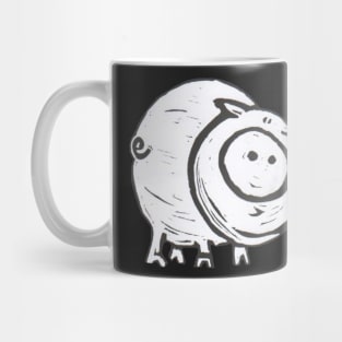 Pig, black and white. Mug